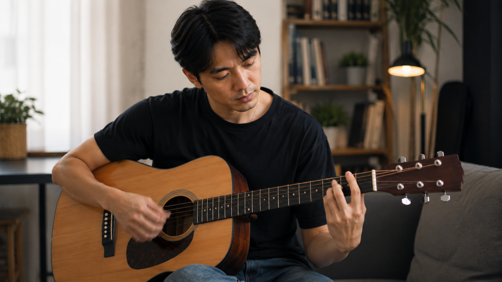 Luyện hợp âm theo bài hát giúp người mới tiến bộ nhanh hơn.