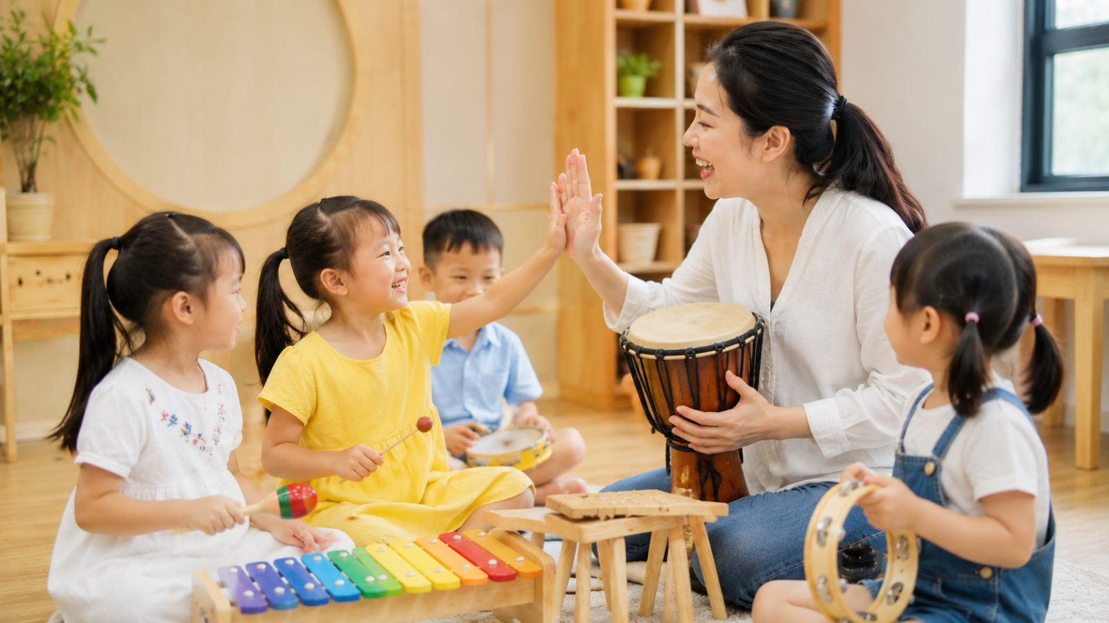 Âm nhạc giúp trẻ phát triển sự tự tin và khả năng sáng tạo.