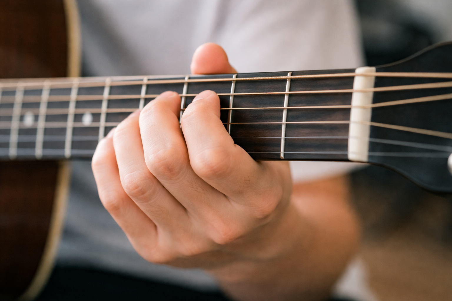 Giữ ngón trụ giúp việc chuyển hợp âm nhanh và chính xác hơn.