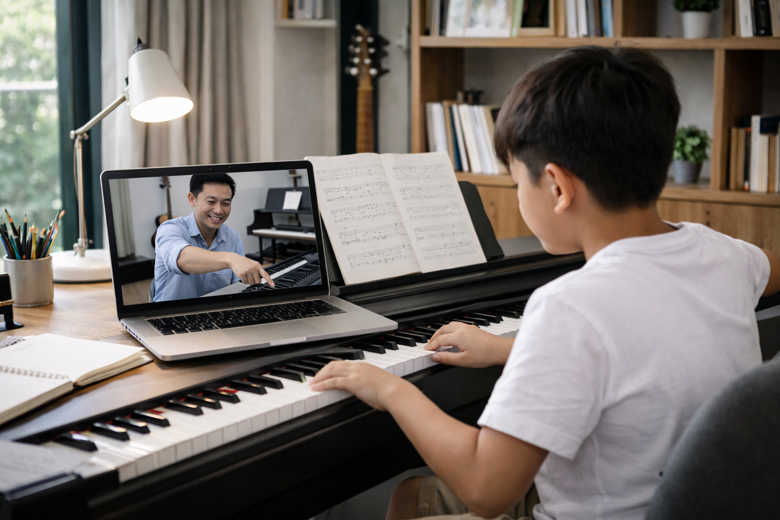 Không gian học piano chuyên nghiệp tại Duytieu Music.