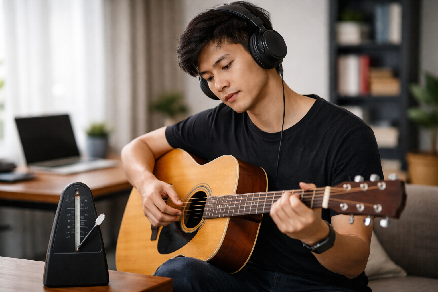 Tập quạt theo nhịp giúp bạn chơi guitar mượt và tự nhiên hơn.