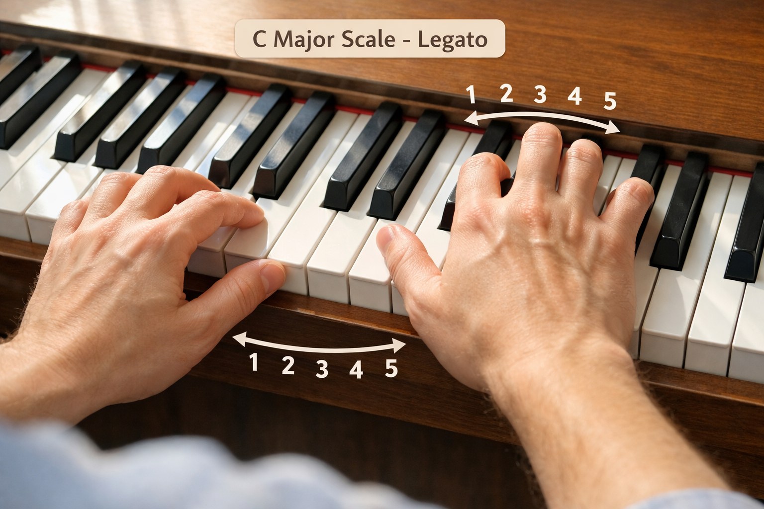 Luyện gam chậm với legato giúp cải thiện độ mượt và kiểm soát âm thanh.