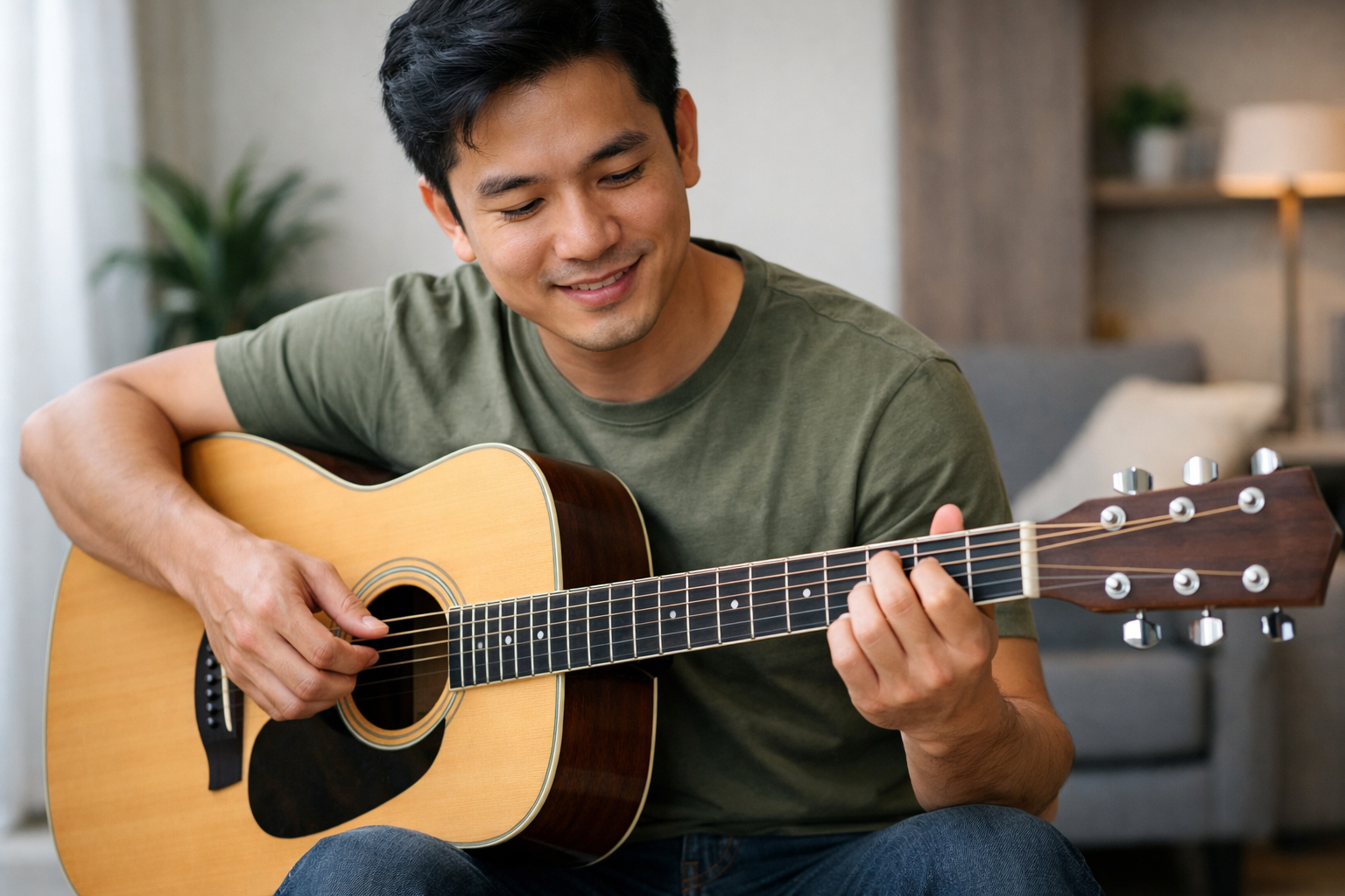 Hiểu đúng vị trí hai tay là bước đầu tiên khi học guitar.