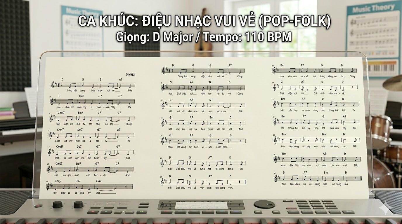 Sheet nhạc organ giúp người chơi kết hợp giai điệu và hợp âm.