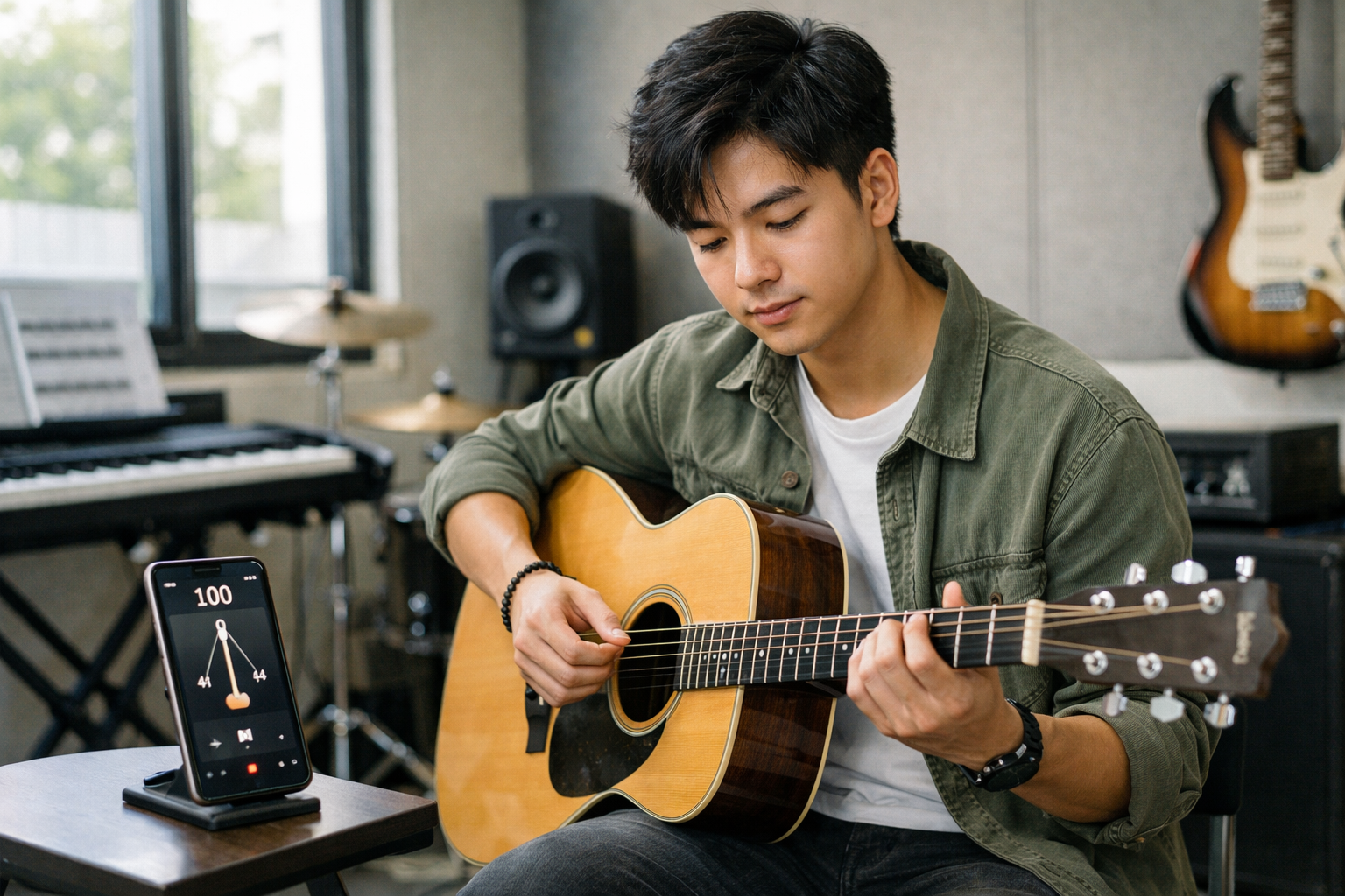 Luyện tập với metronome giúp bạn giữ nhịp chính xác hơn.