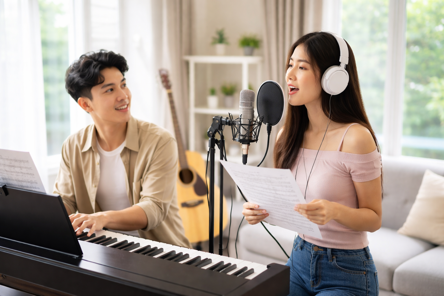 Luyện tai nghe giúp cải thiện khả năng hát đúng cao độ.