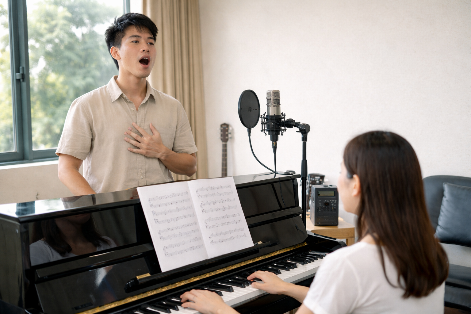 Luyện thanh nhạc giúp phát triển kỹ thuật hát và chuẩn bị cho các kỳ thi âm nhạc.