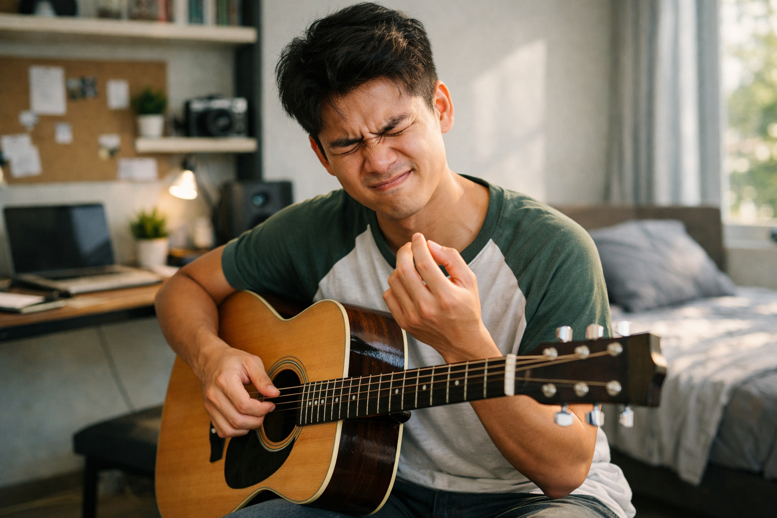 Vì sao bạn tập guitar bị đau tay?