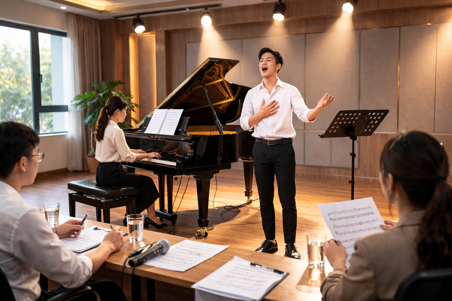 Biểu diễn ca khúc là phần quan trọng trong kỳ thi thanh nhạc.