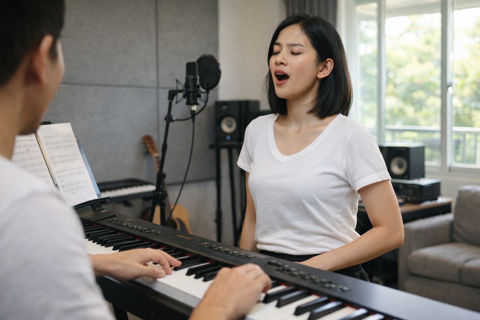 Xác định quãng giọng giúp tránh tình trạng gằn giọng khi hát.