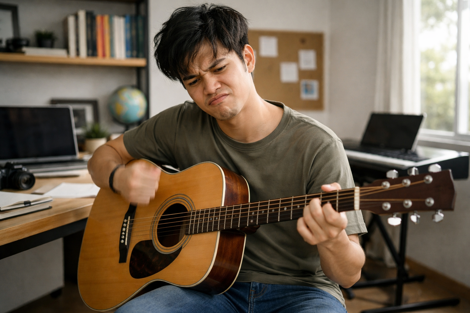 Quạt không đều khiến bài hát nghe rời rạc dù hợp âm đúng.