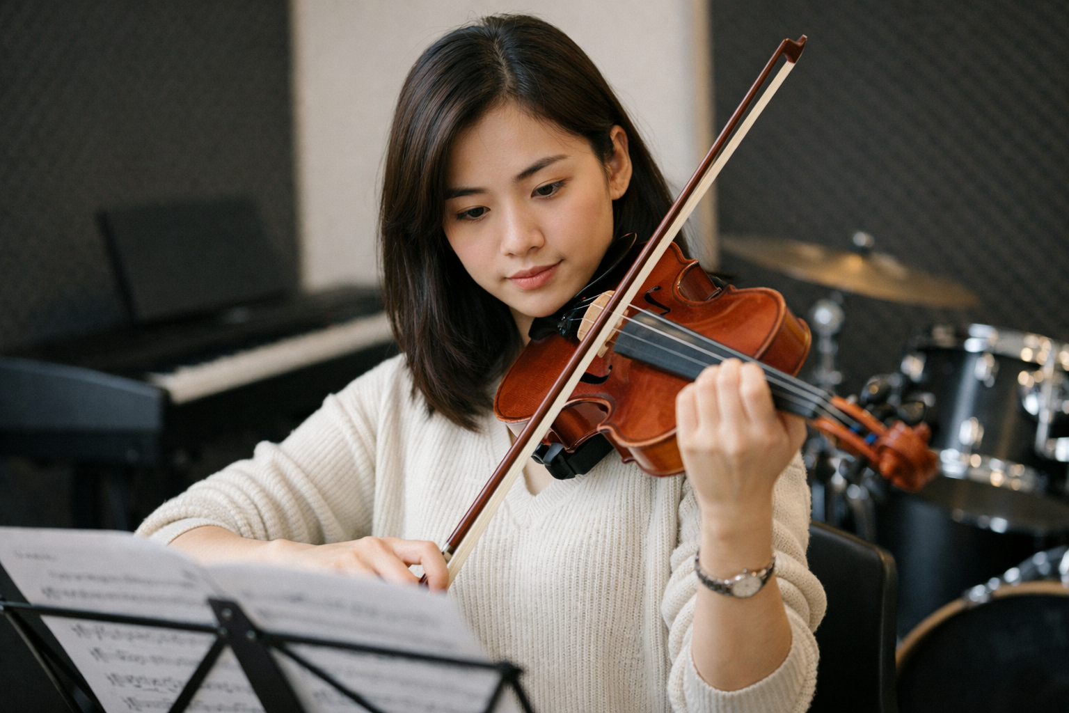 Học violin đúng kỹ thuật giúp âm thanh chuẩn và dễ kiểm soát hơn.