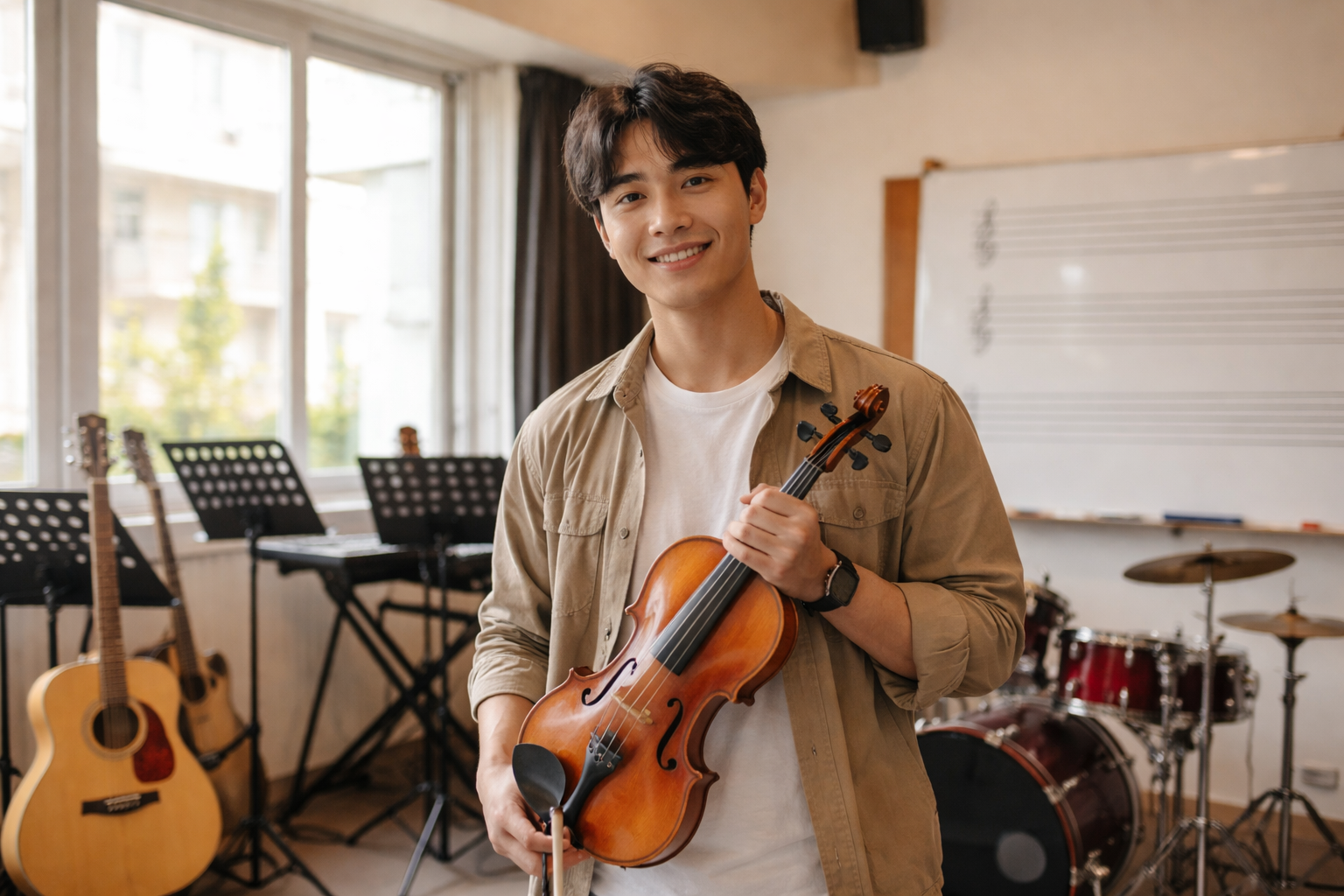 Môi trường học violin thực tế, hiện đại tại Duytieu Music.