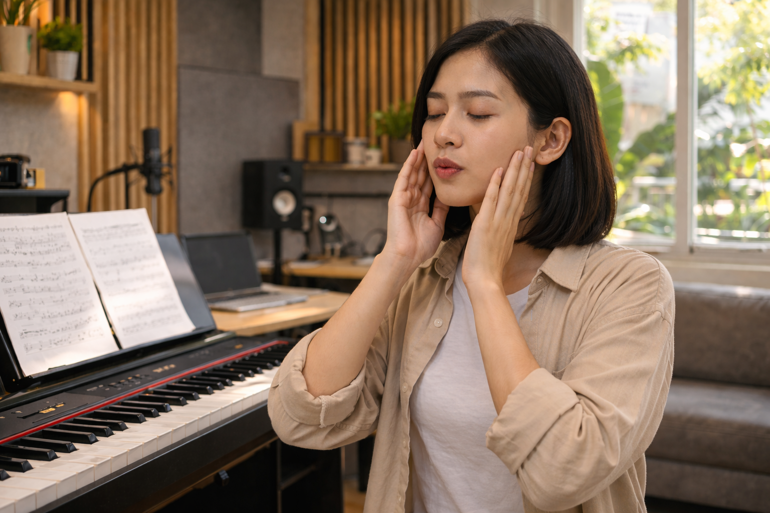 Khởi động giọng giúp dây thanh hoạt động ổn định trước khi hát.