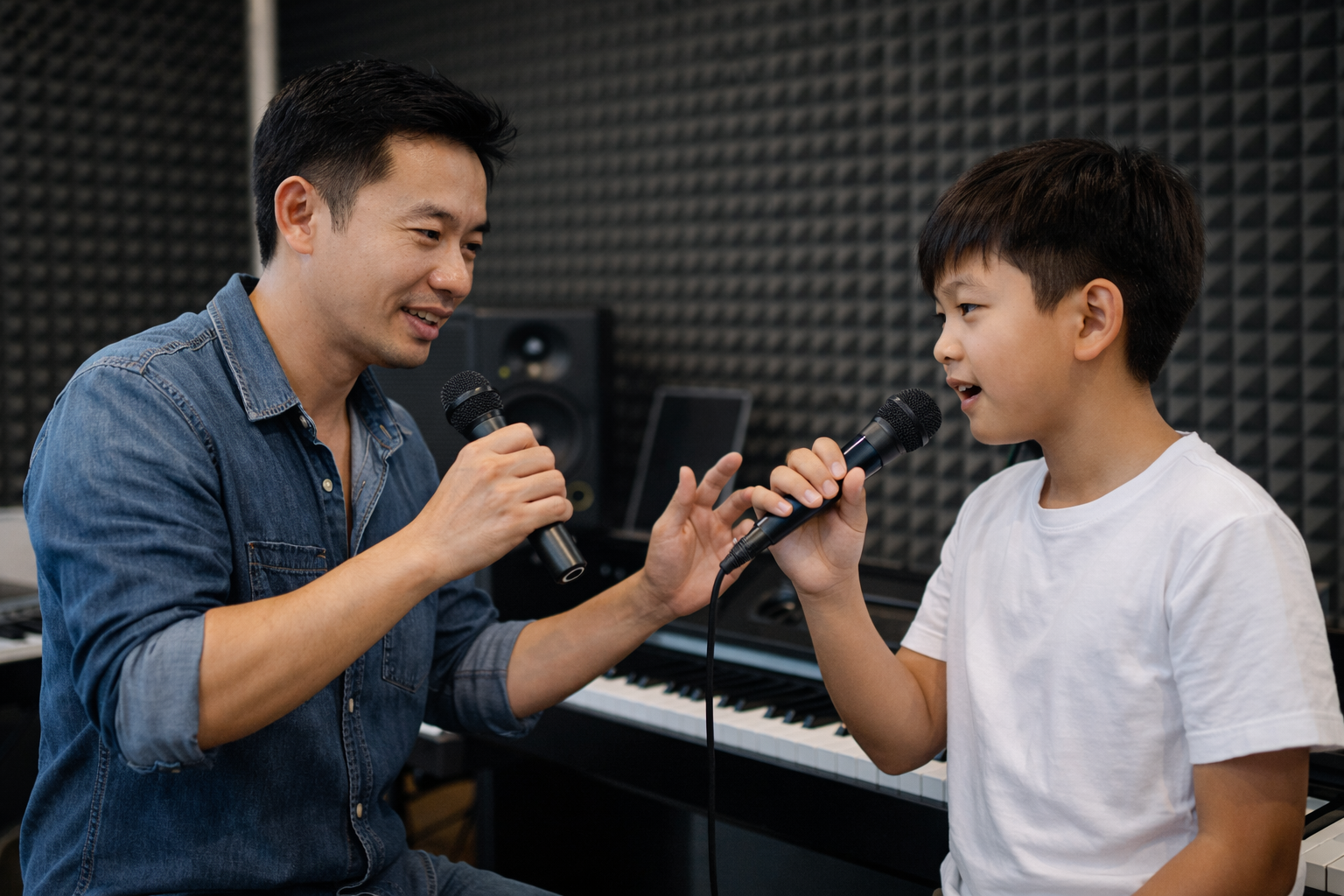 Gia sư thanh nhạc 1 kèm 1 giúp học viên cải thiện kỹ thuật và kiểm soát giọng hát.