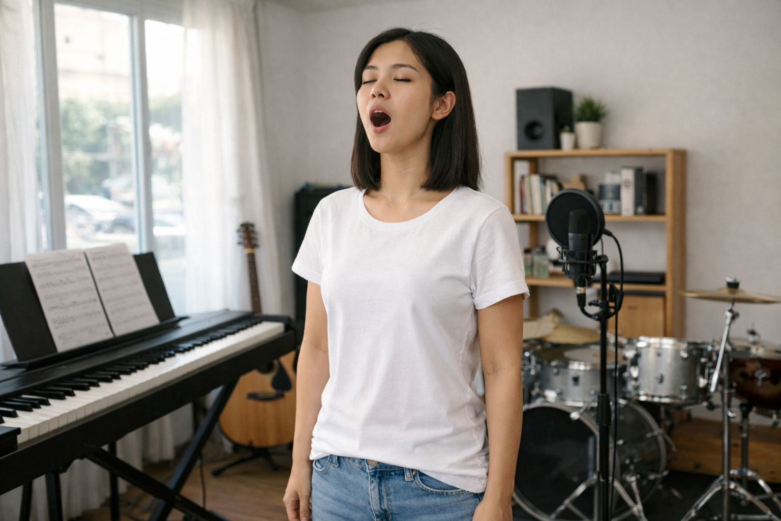 Các bài tập giữ hơi giúp tăng sức bền của giọng hát.