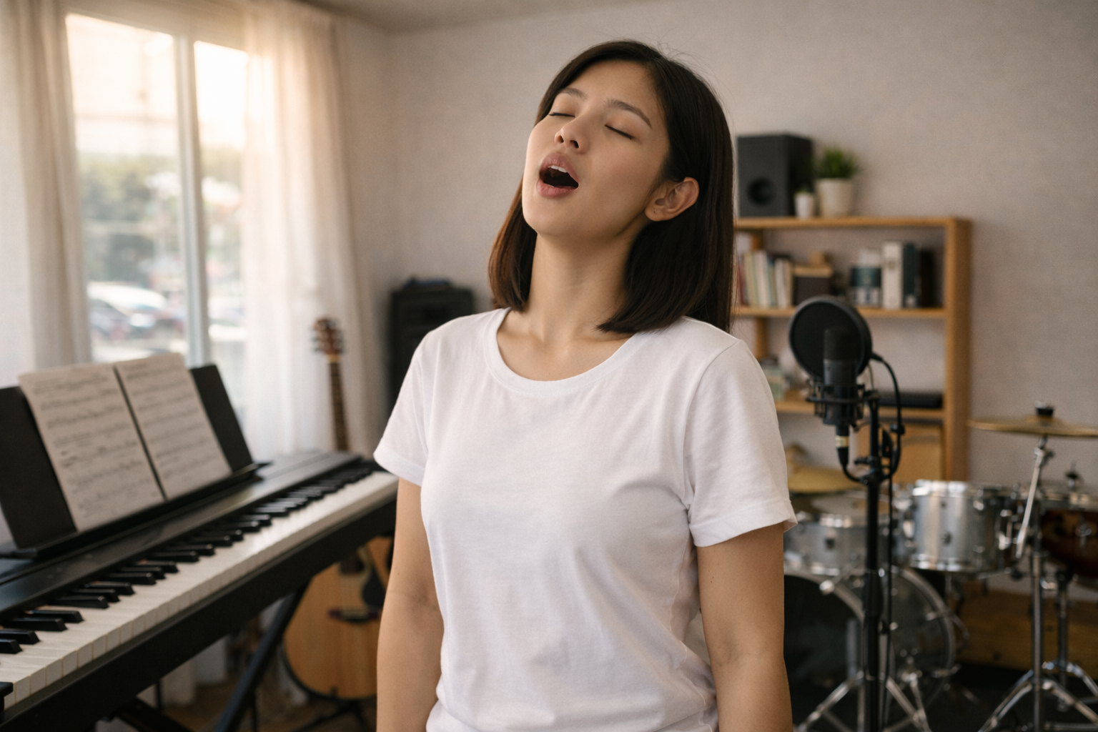 Thả lỏng cơ thể giúp âm thanh khi lên cao ổn định hơn.