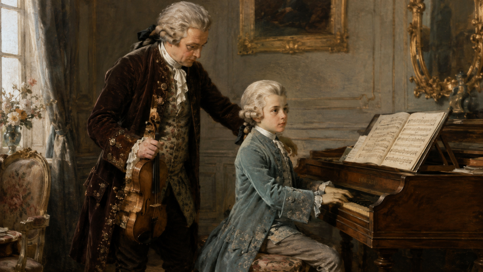 Mozart bộc lộ tài năng âm nhạc đặc biệt từ khi còn nhỏ và sớm được biểu diễn tại nhiều thành phố châu Âu.