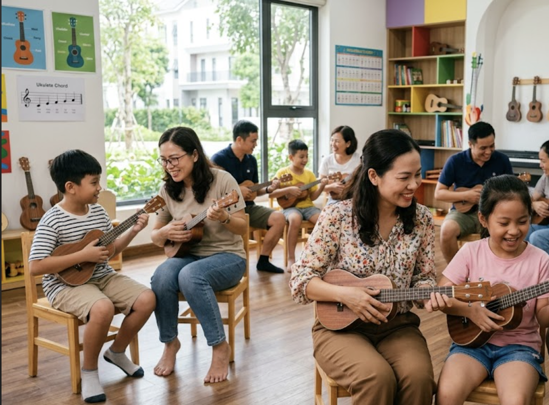 Ukulele là nhạc cụ dễ tiếp cận và phù hợp nhiều độ tuổi.