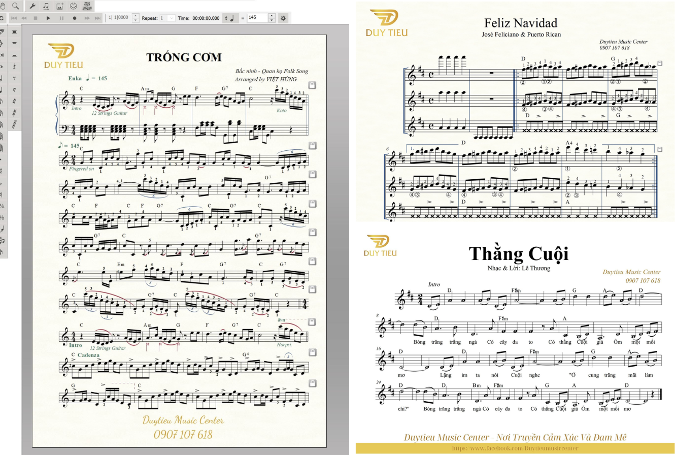 Duytieu Music hỗ trợ biên soạn sheet nhạc phục vụ luyện thi.