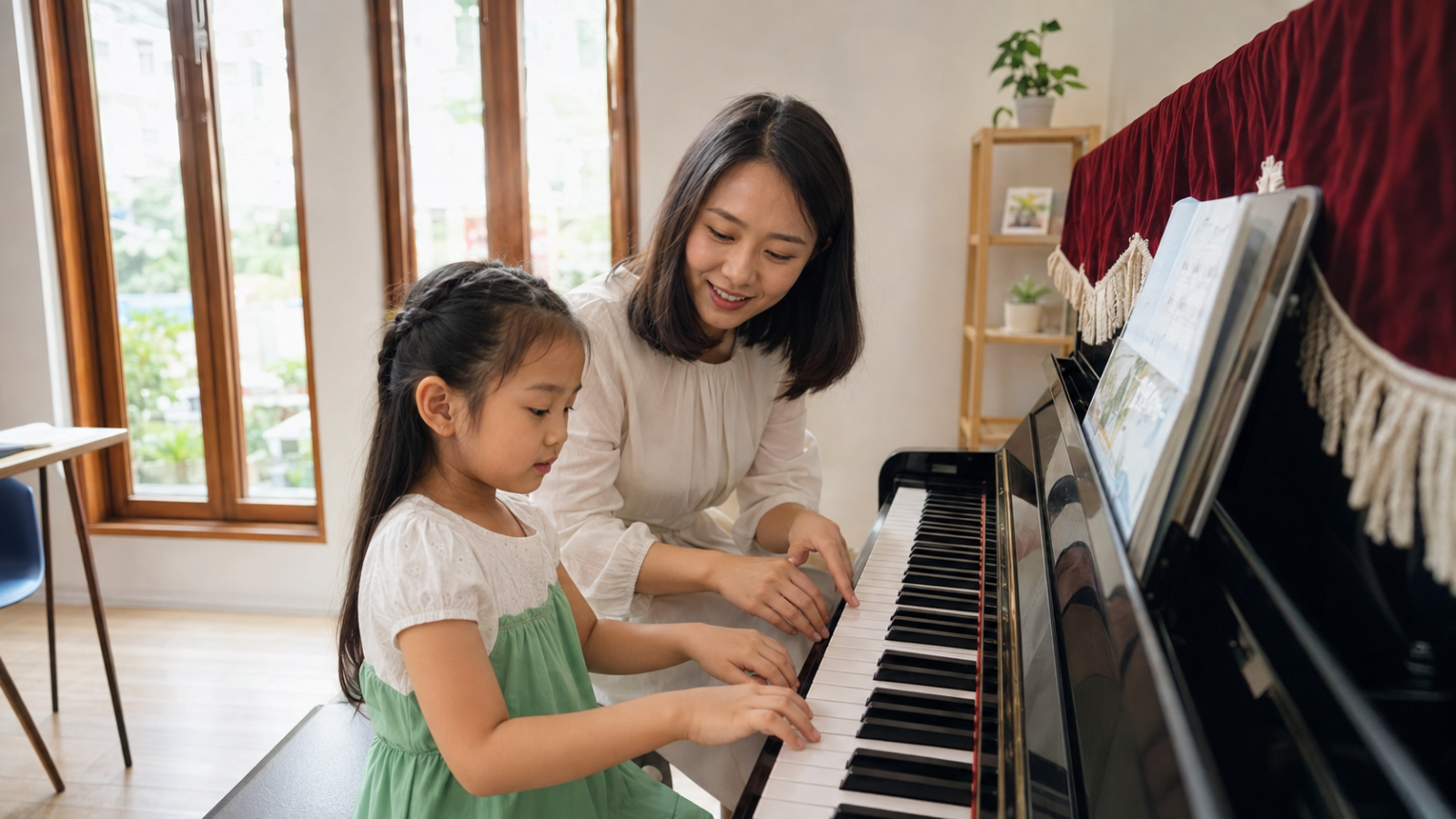 Piano Mầm Non giúp trẻ làm quen với âm nhạc thông qua những bài học phù hợp với độ tuổi