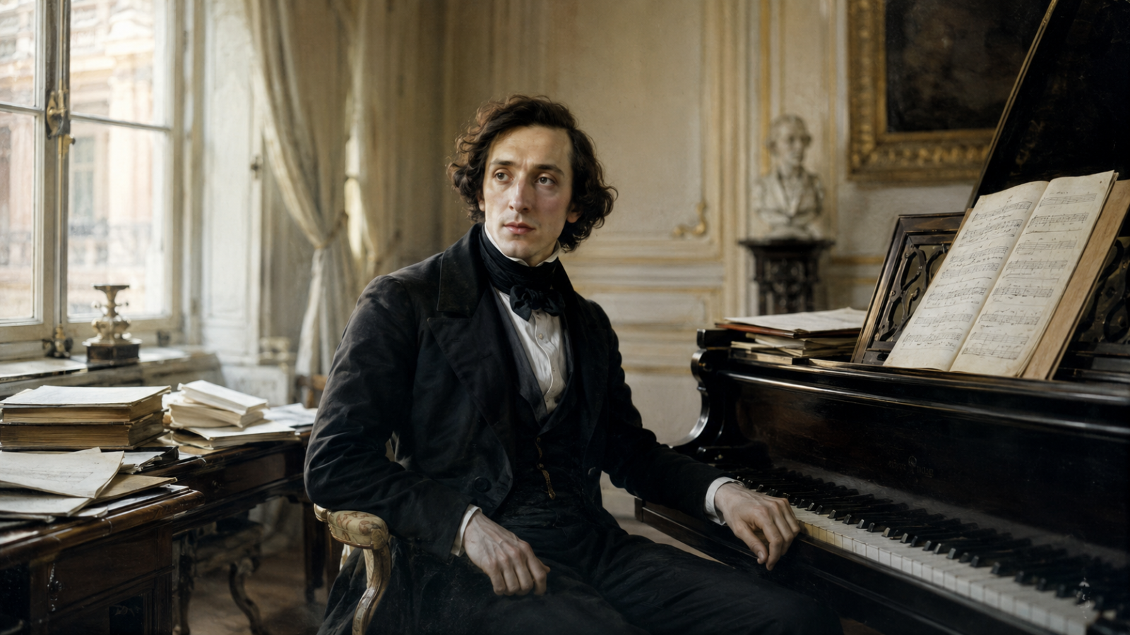 Frédéric Chopin là một trong những thiên tài piano tiêu biểu nhất của thời kỳ Lãng mạn.