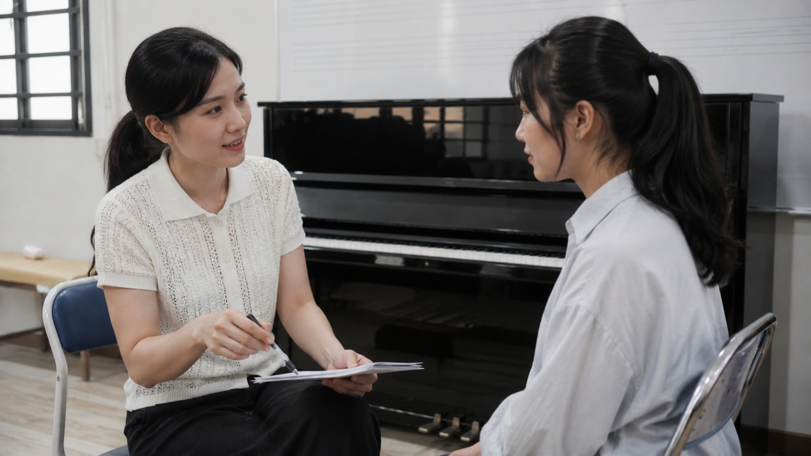 Giáo viên hướng dẫn góp ý giúp sinh viên hoàn thiện kỹ năng giảng dạy.