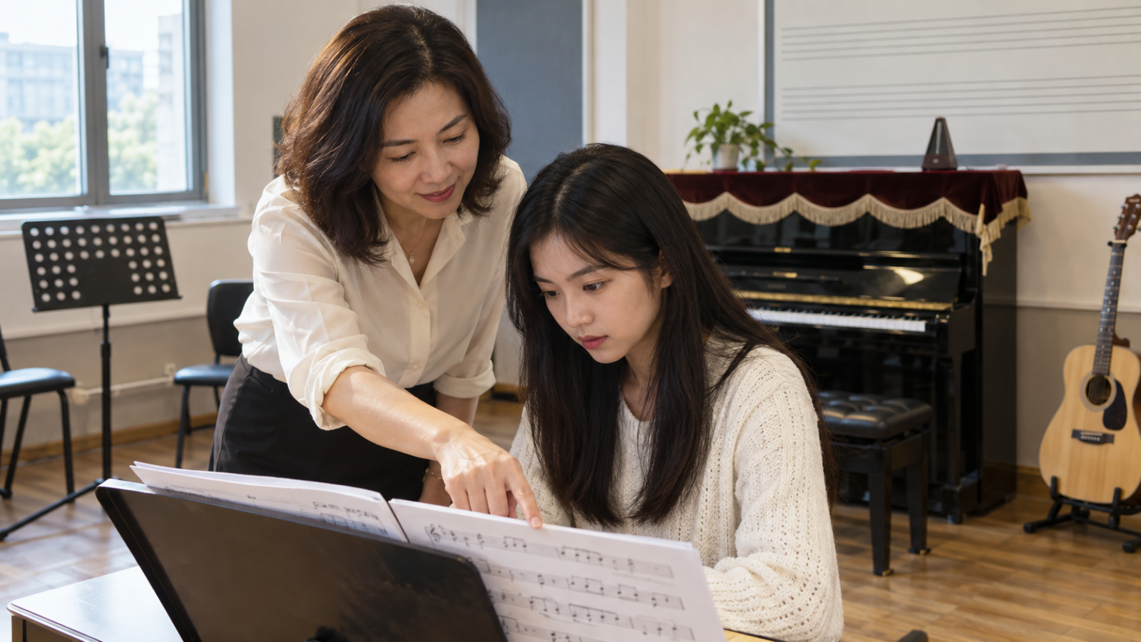 Sheet nhạc được sử dụng trực tiếp trong quá trình giảng dạy Piano, Guitar và Thanh nhạc