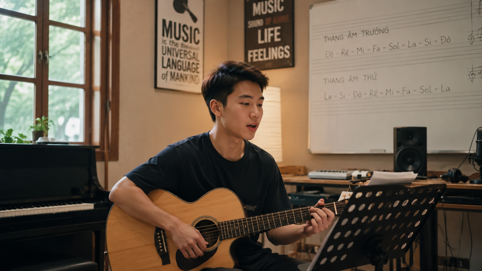 Guitar là nhạc cụ hỗ trợ tuyệt vời cho các hoạt động phong trào tập thể nhưng không thể thay thế hoàn toàn Piano.