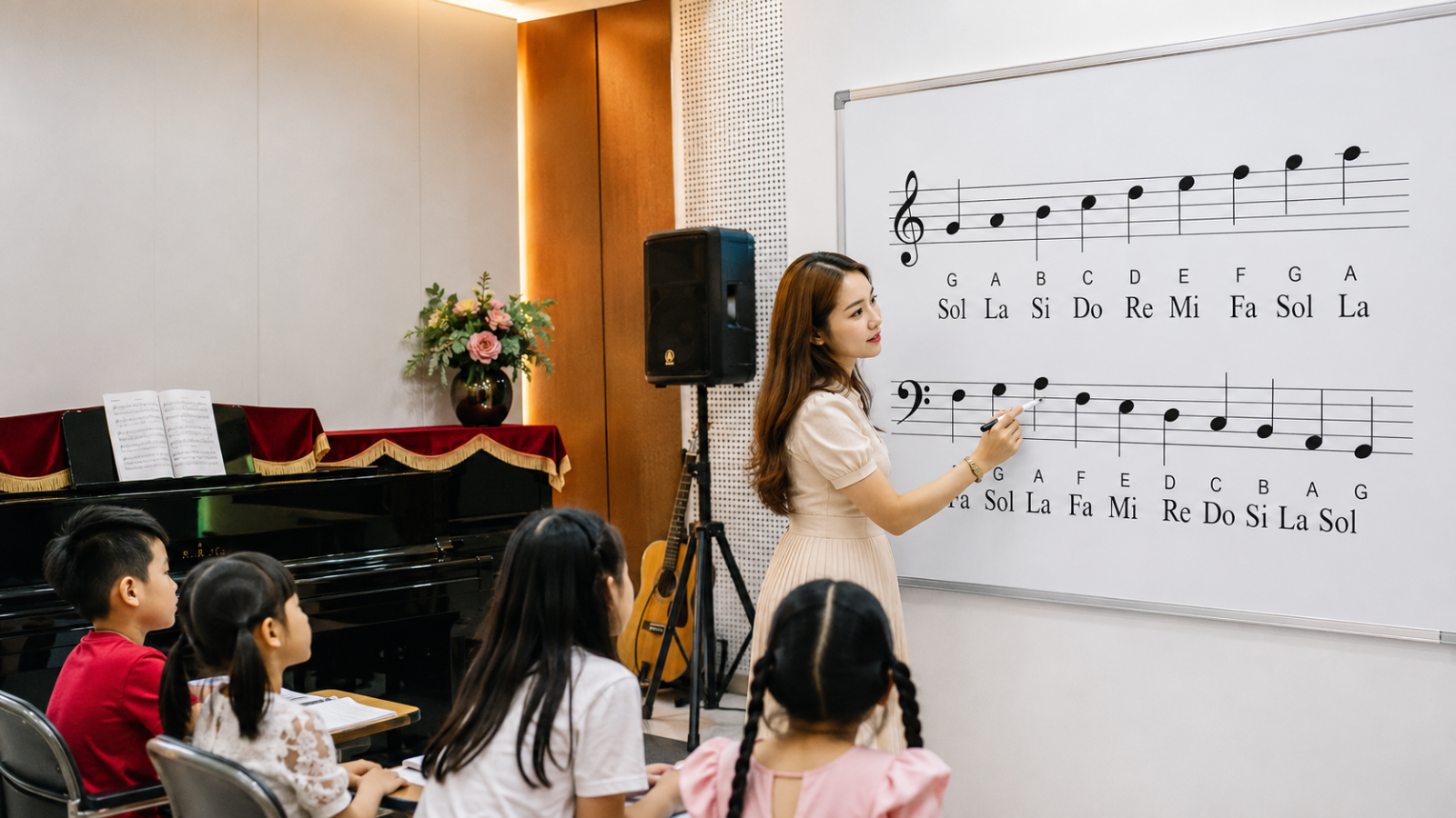 Ký xướng âm là chiếc cầu nối giúp trẻ nhỏ hình thành tư duy đọc bản nhạc và cảm nhận âm thanh một cách tự nhiên.