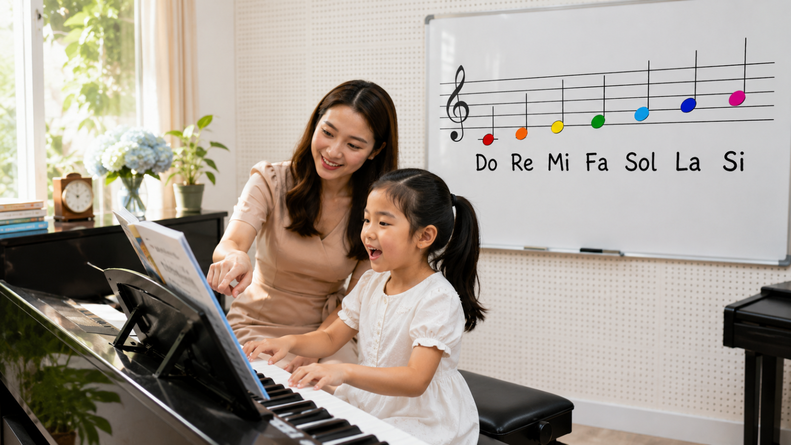 Phương pháp kết hợp học Ký xướng âm song song với thực hành Piano giúp trẻ tiếp thu kiến thức âm nhạc một cách tự nhiên và hào hứng nhất.