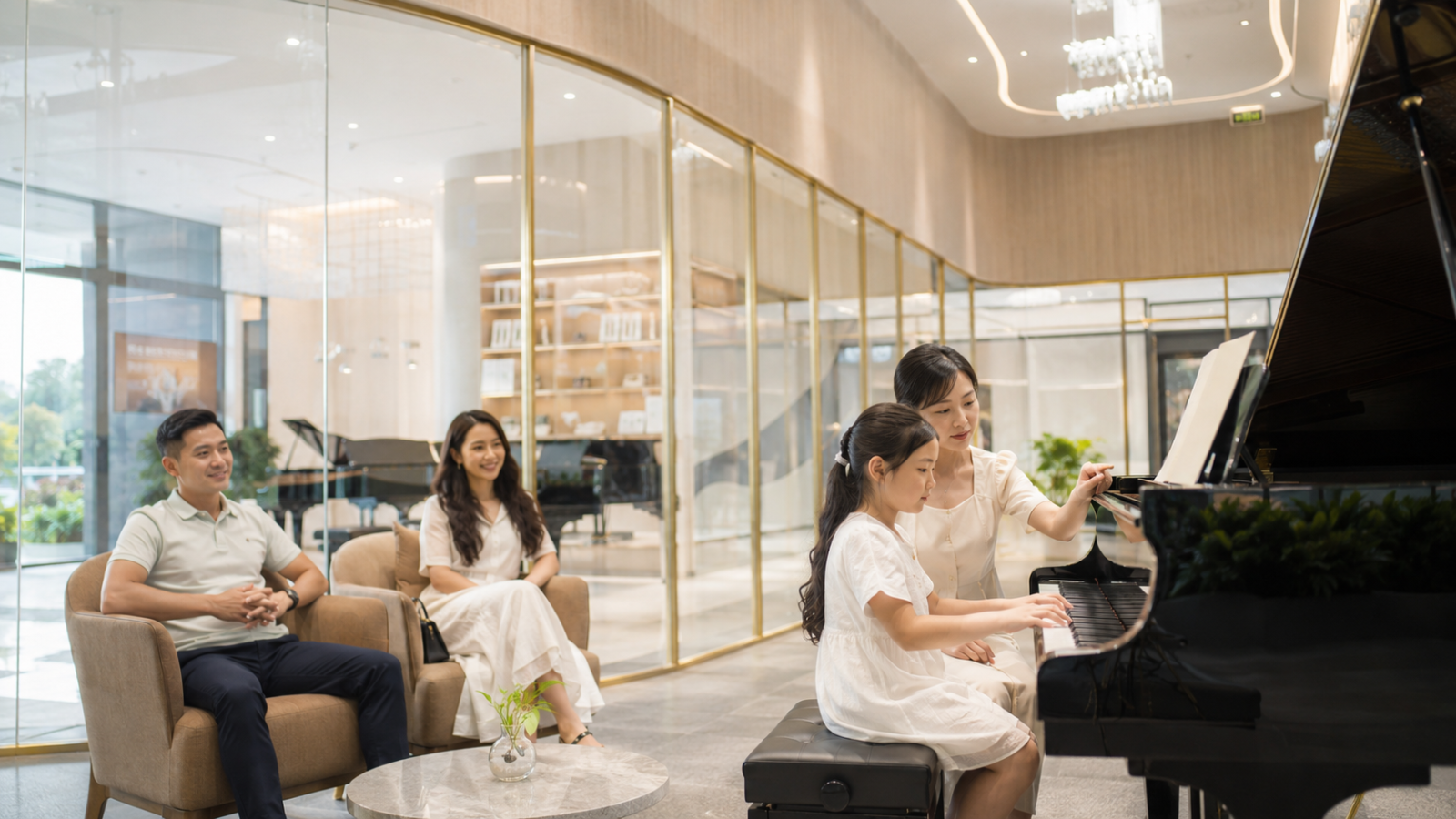 Học piano gần nhà mang lại nhiều thuận tiện cho gia đình.