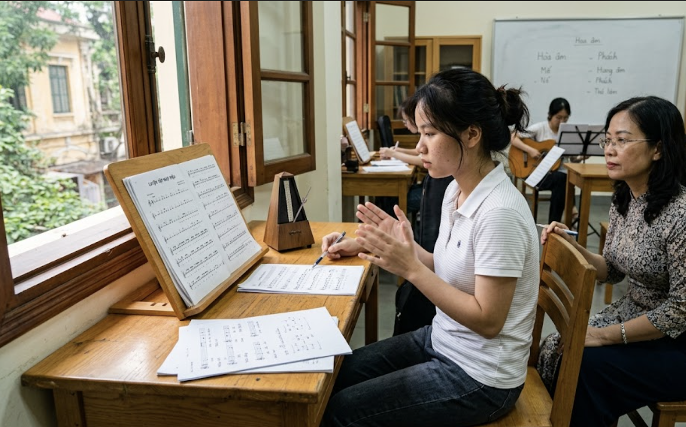 Gõ tiết tấu giúp người học chuyển các ký hiệu trường độ trên bản nhạc thành nhịp điệu chính xác