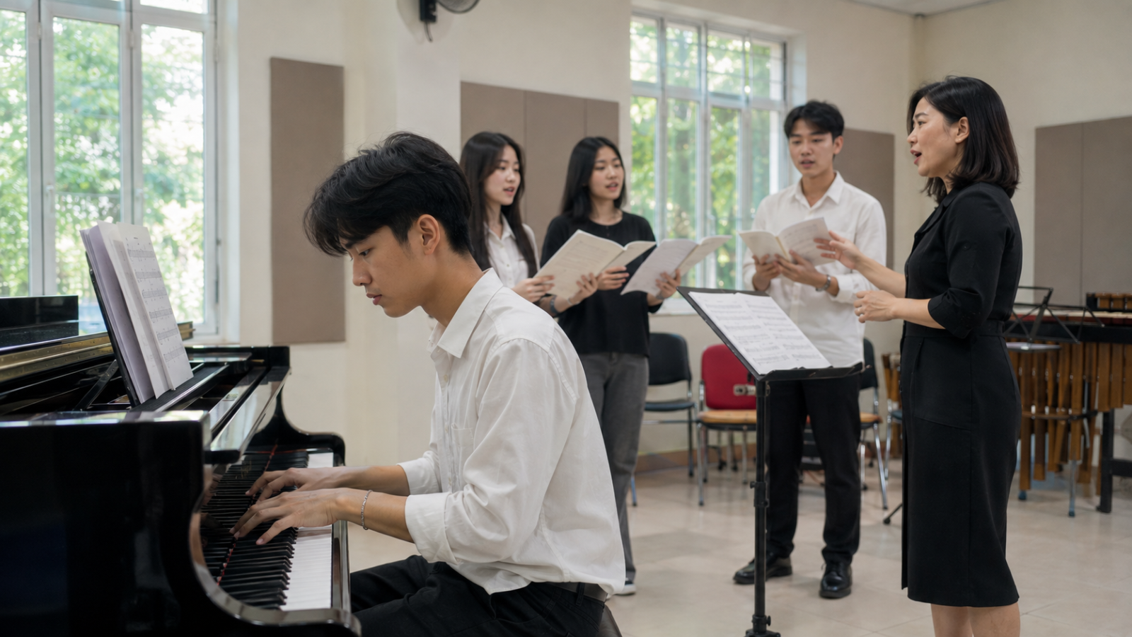 Môi trường đào tạo sư phạm giúp sinh viên phát triển chuyên môn âm nhạc song song với kỹ năng nghề nghiệp
