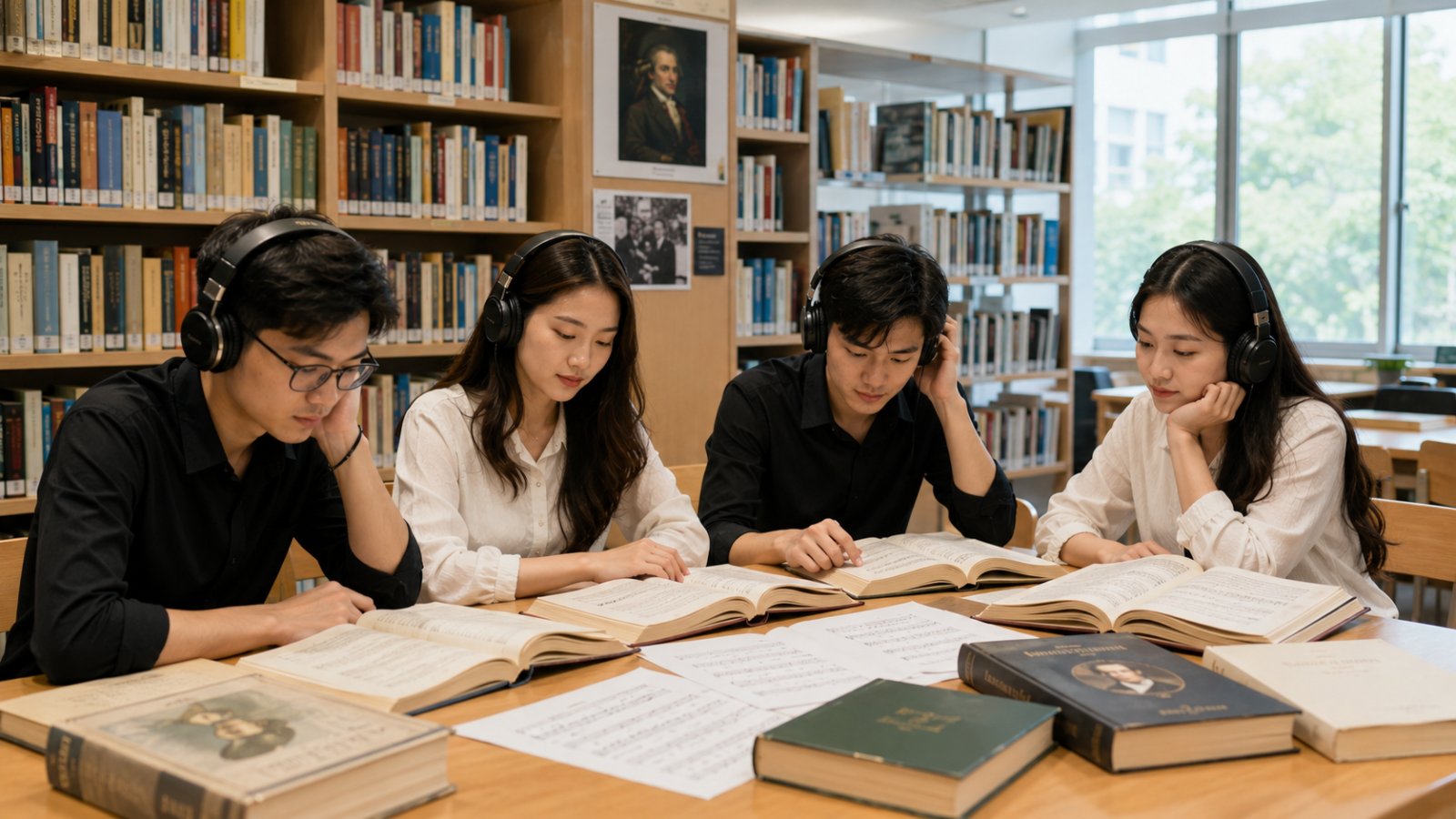 Kết hợp nghe nhạc và đọc tài liệu giúp việc học Lịch sử Âm nhạc hiệu quả hơn.