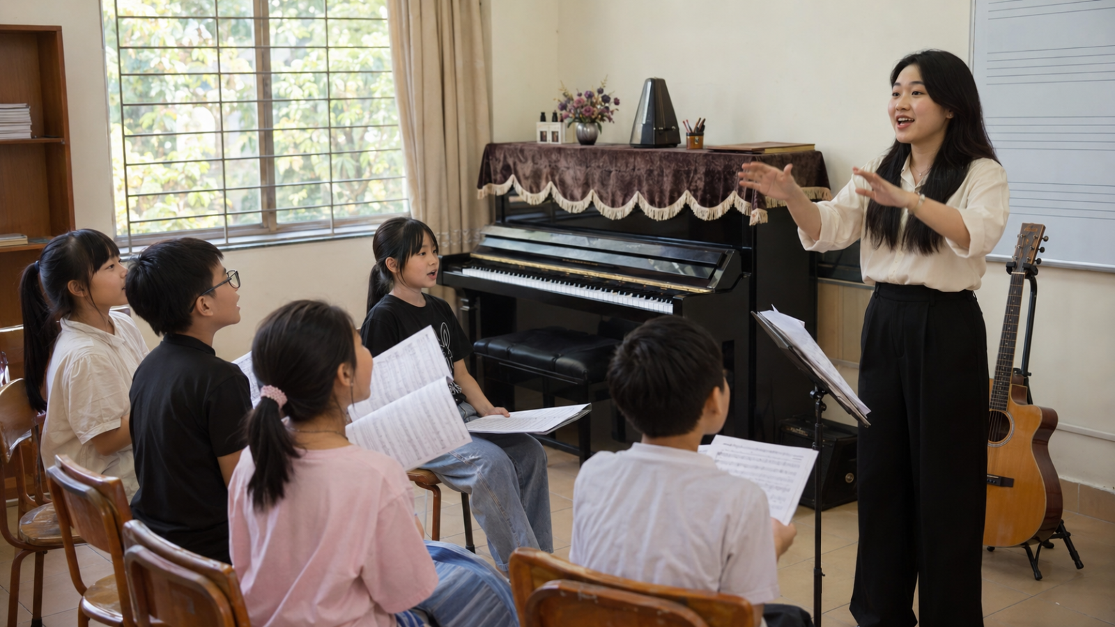  Đào tạo Sư phạm Âm nhạc hướng đến khả năng kết hợp chuyên môn âm nhạc với nghiệp vụ giảng dạy.