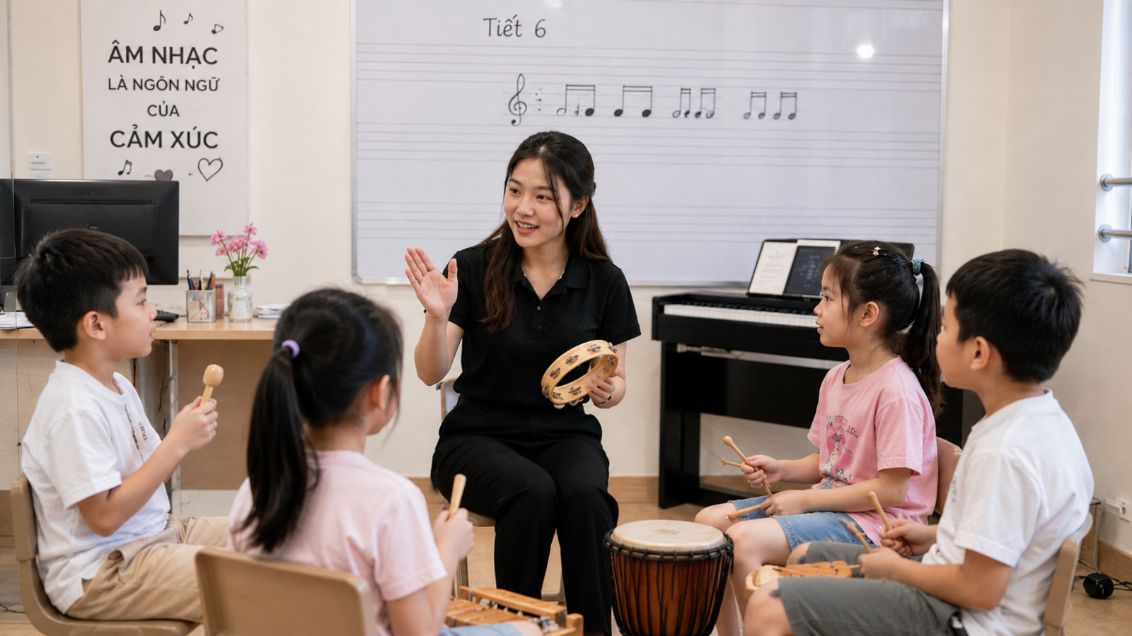 Khả năng ứng biến linh hoạt và điềm tĩnh trước mọi biến số phòng học chính là điểm nối giúp người thầy làm chủ hoàn toàn tiết dạy.