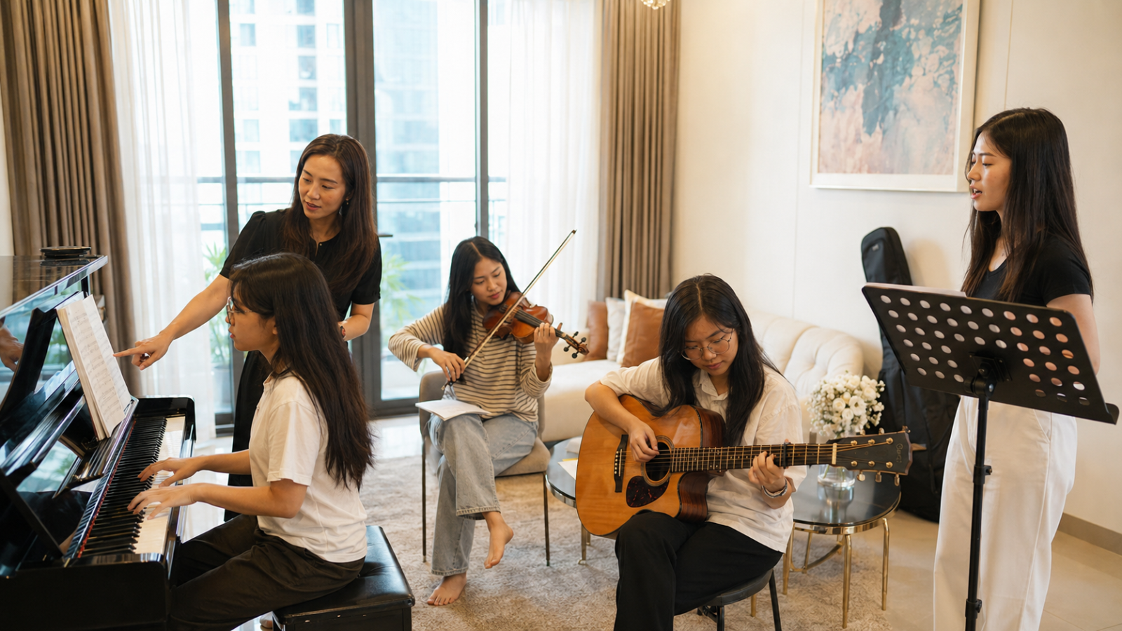 Các bộ môn âm nhạc được giảng dạy tại Phường Tân Hưng.