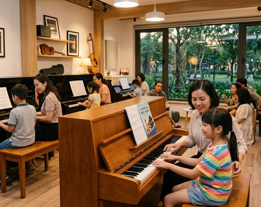 Lớp nhóm piano giúp học viên có thêm động lực và cảm hứng học tập.