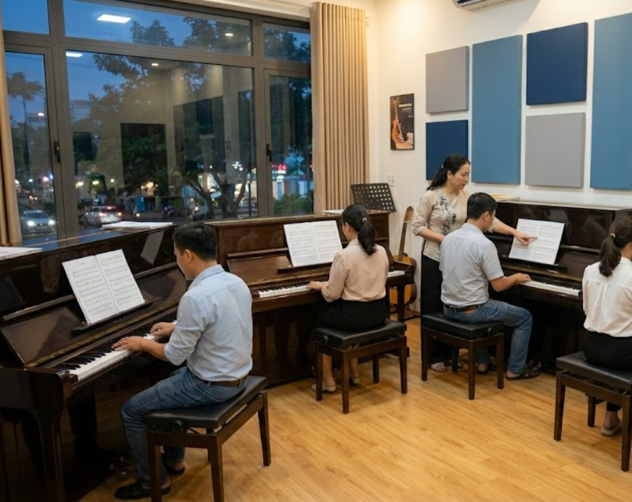 Người đi làm vẫn có thể học piano hiệu quả trong lớp nhóm linh hoạt.