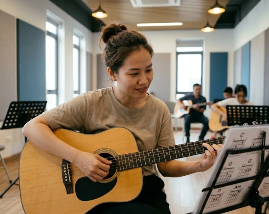 Các hợp âm trong tone Em giúp người mới luyện guitar đệm hát hiệu quả hơn.