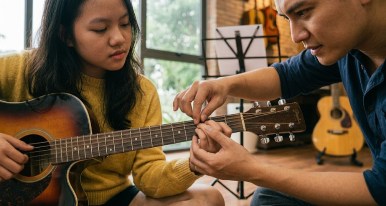 Giáo viên luôn đồng hành cùng từng học viên.