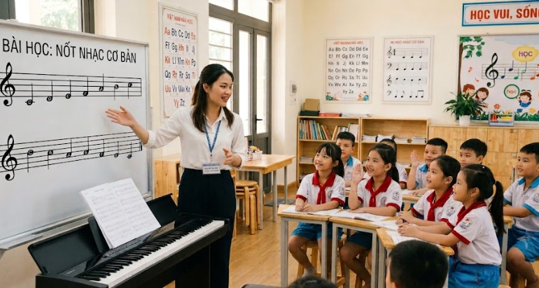 Thực tập Sư phạm Âm nhạc chính là chiếc cầu nối vàng giúp sinh viên chuyển hóa tri thức lý thuyết trên giảng đường thành kỹ năng đứng lớp thực chiến.