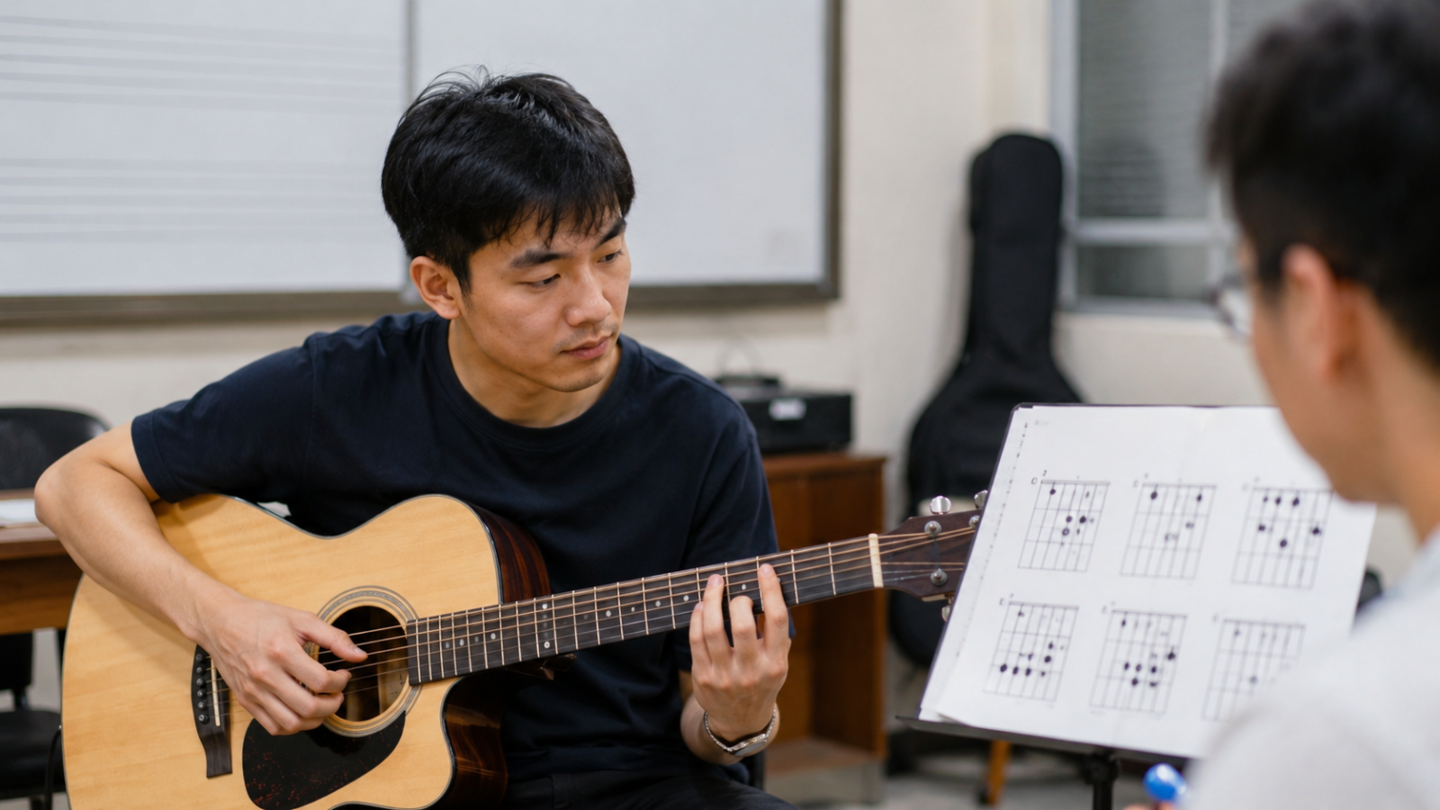 Các hợp âm trong tone Am giúp người mới dễ luyện guitar đệm hát hơn.