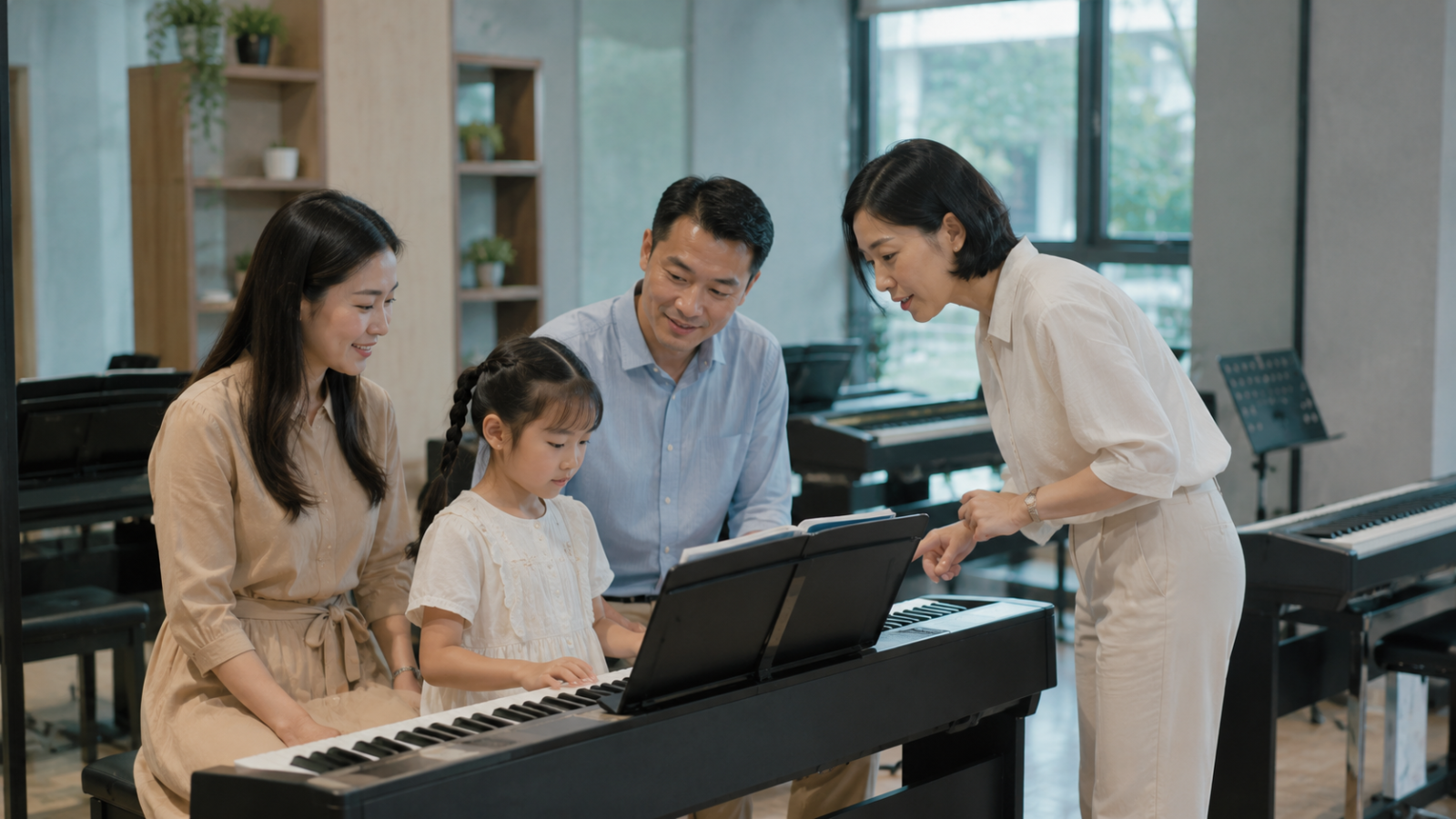 Học nhạc gần nhà giúp gia đình duy trì việc học ổn định và lâu dài hơn.