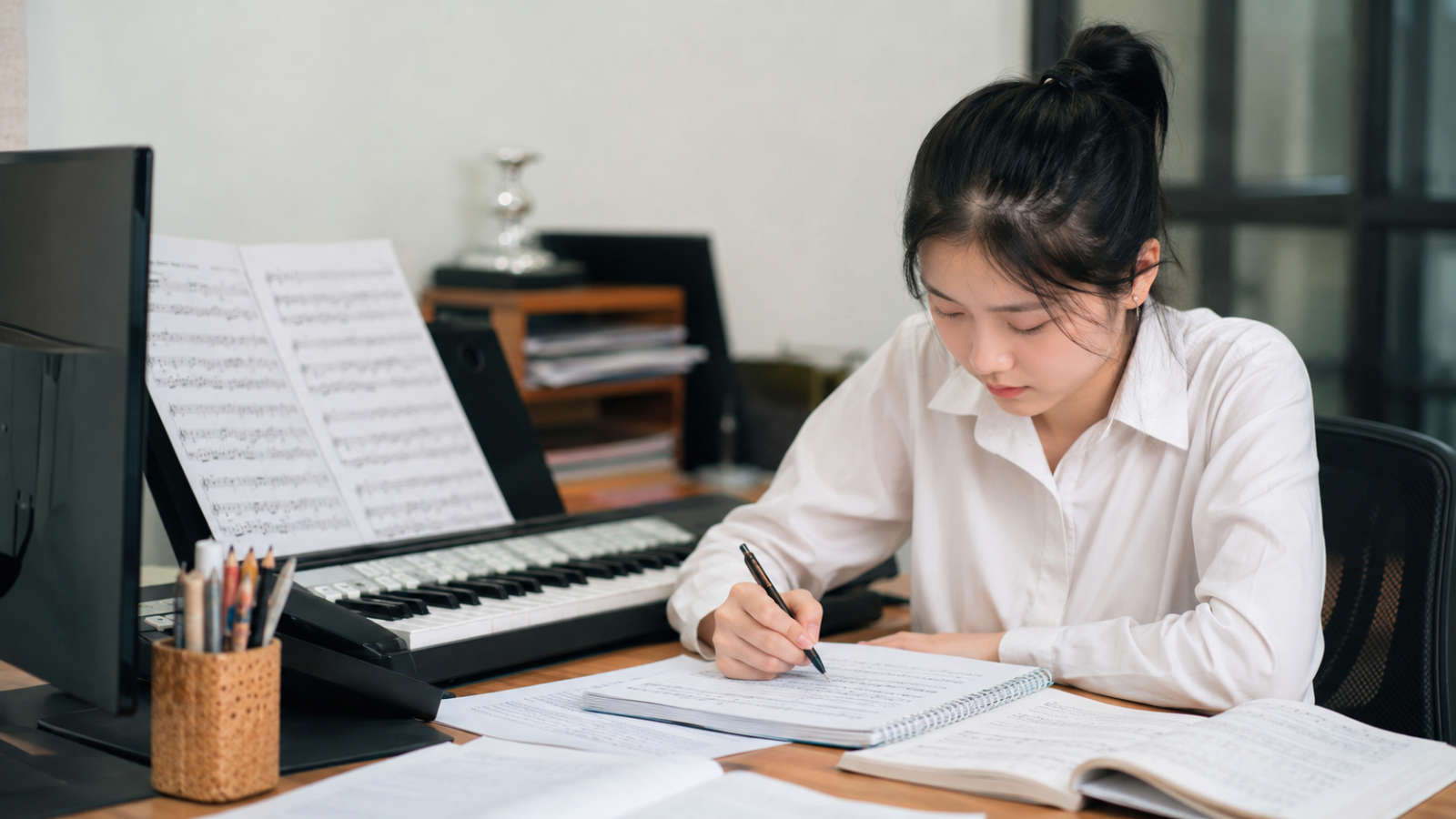 Học sinh chuẩn bị cho kỳ thi Sư phạm Âm nhạc Đại học Sài Gòn.