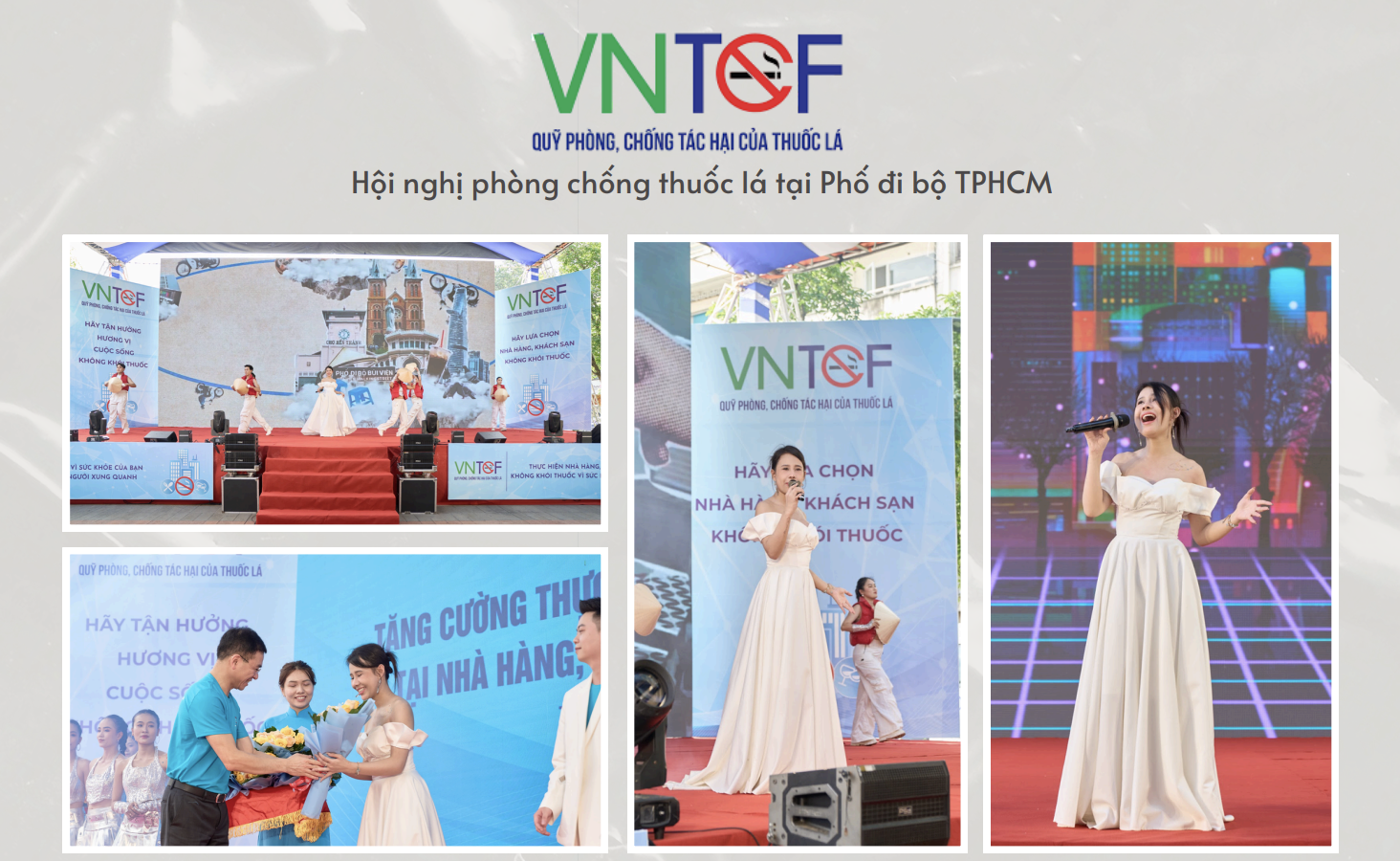 Biểu diễn tại Hội nghị phòng chống thuốc lá tại Phố đi bộ TP HCM