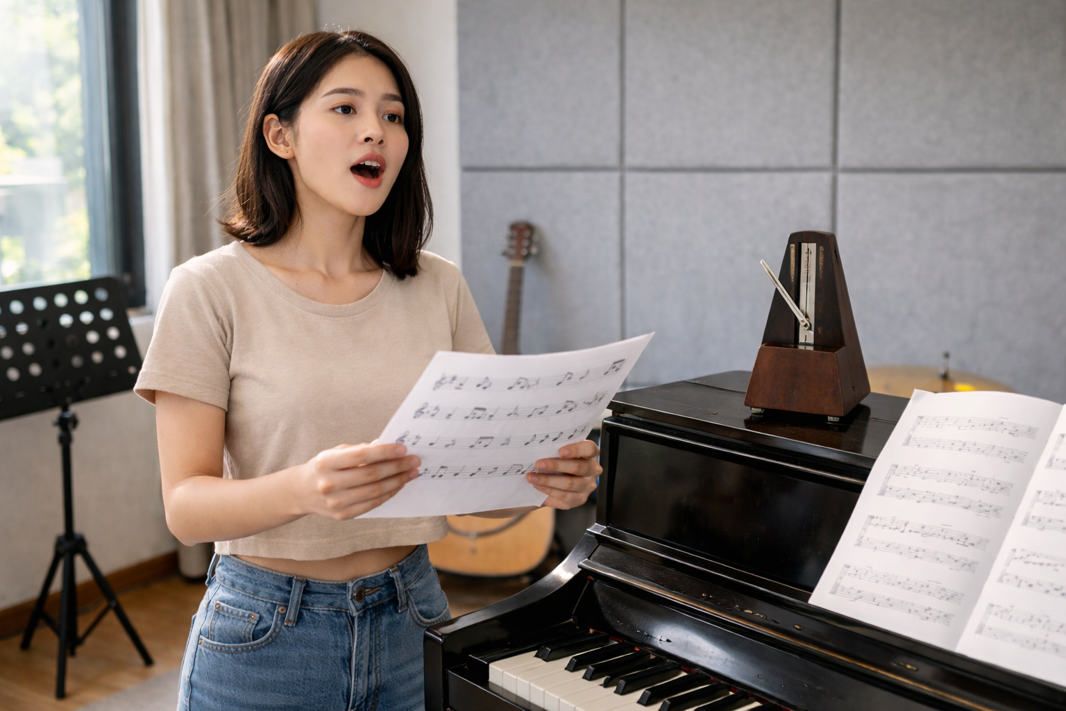 Metronome giúp luyện trường độ và giữ nhịp khi hát.